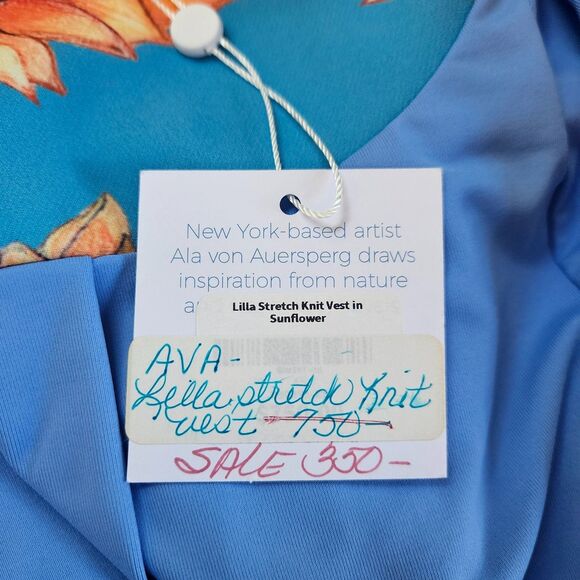 Ala von Auersperg Sunflower Vest XS Lilla Stretch Knit Silk Blend High Neck Zip - Picture 9 of 11